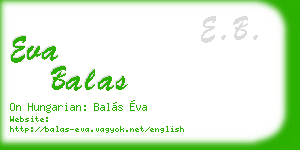 eva balas business card